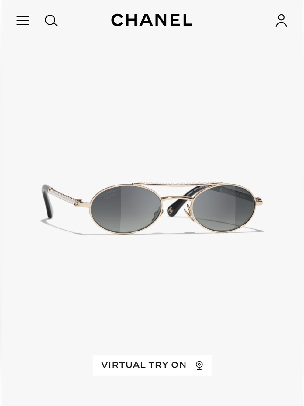 CHANEL Gold Frame Sunglasses with Dark Gray Lenses